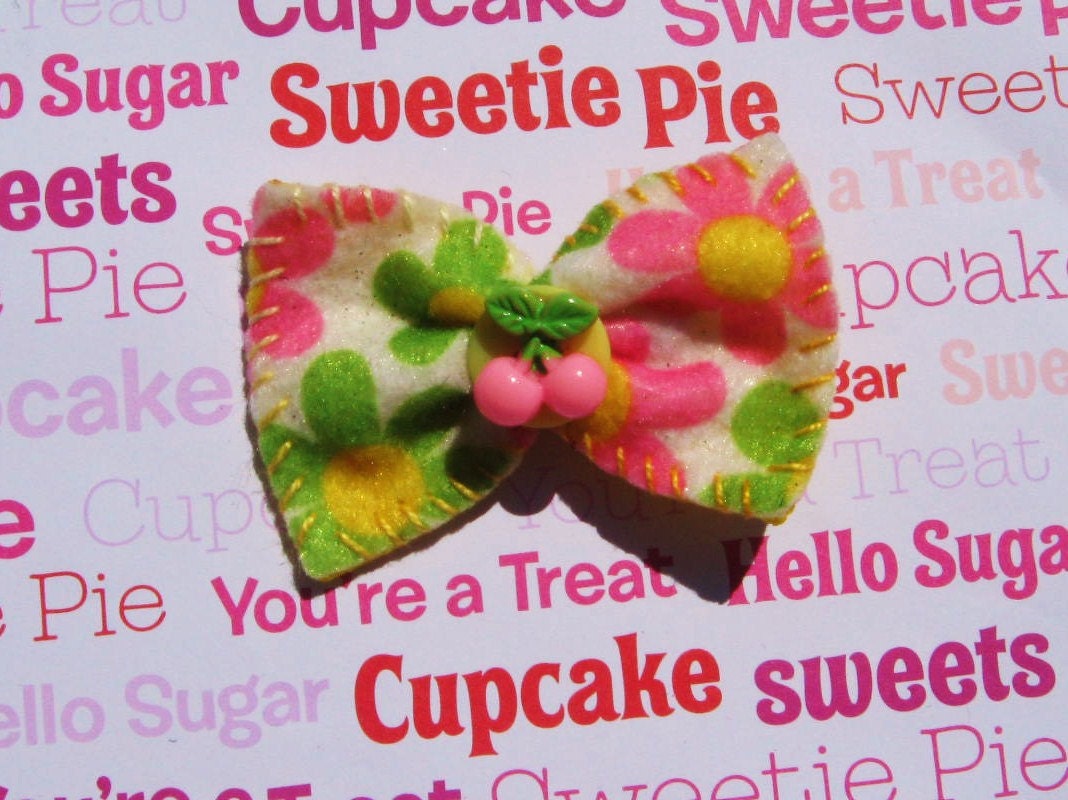 Flower Girly Cherry Spring Hair Flower Clip