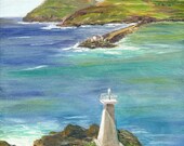 KAUAI Nawiliwili Harbor Original Oil Painting Art Artwork Ocean Mariott Golf Course 7th hole Kalapaki Beach Hawaii Hawaiian Boat Cove