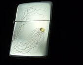 ZIPPO LIGHTER. JELLYFISH - Hand Engraved Cigarette Lighter