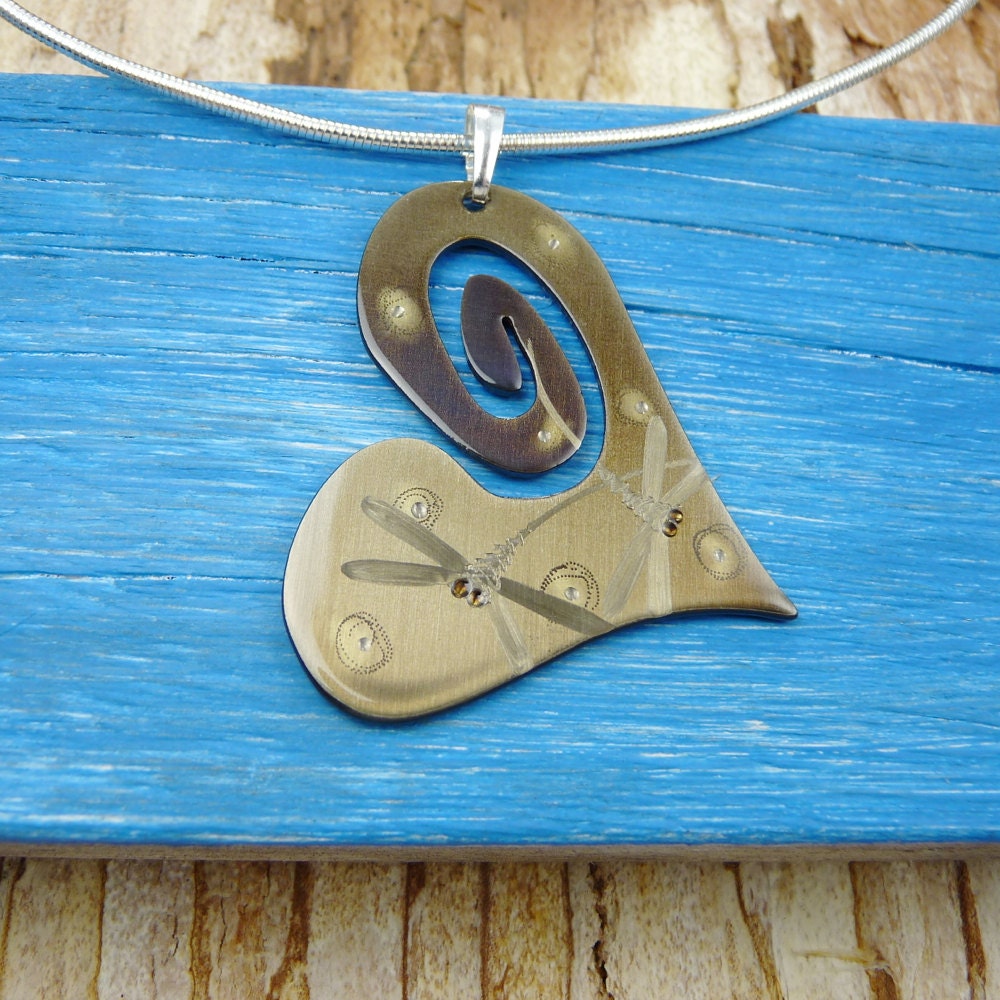 DRAGONFLY HEART PENDANT.