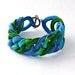 Crochet Bracelet Fiber Bracelet Faux Chainmail Irish Lace Fine Thread Bracelet Royal Blue Green Sea Colors