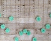 Seafoam Green Tissue Paper Flower Wedding Garland, Photography Prop, Mint Party Decoration