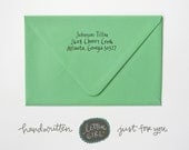 Sunshine Handwritten Address Stamp: your choice of self-inking or red rubber