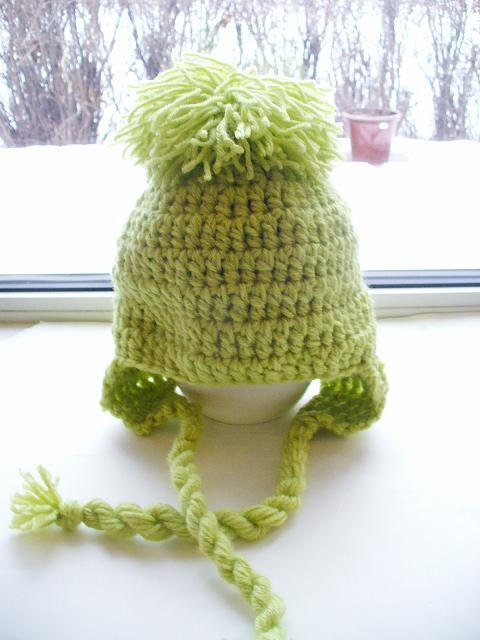 Lime Green  Hat with Ear Flaps