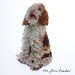 Beaded Brown ITALIAN SPINONE rare dog art pin/ pendant / brooch (Made to Order)