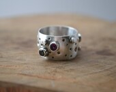 Sterling Silver Gemstone Moon Ring