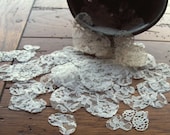 Party Confetti Lace Hearts Fabric n Lace Scrapbooking Altered Art Collage Paper Card trim embellishments destash Fabric Scraps