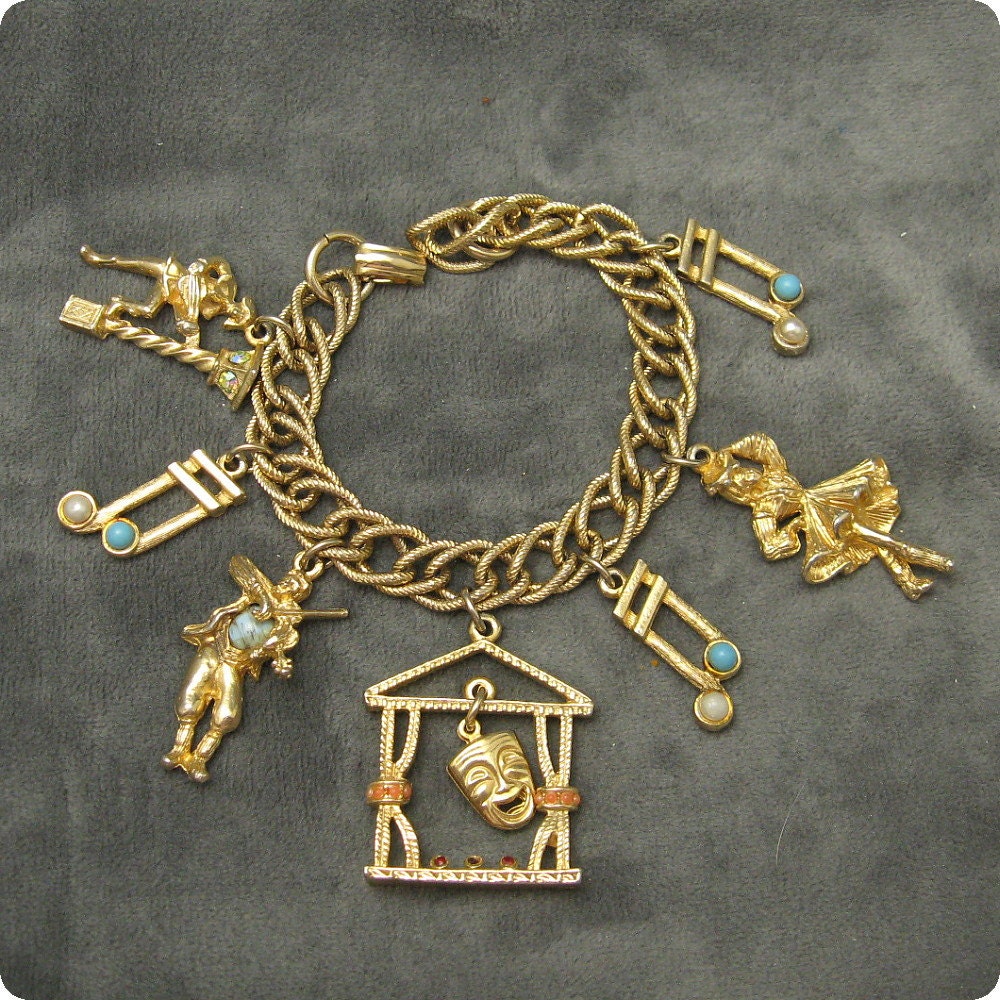 Vintage Charm Bracelet  Music Theater B5358