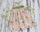 OOAK Ready to Ship Sale - 4t Shabby Zebra Halter Dress