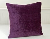purple accent pillow cover, 16 inch velvet chenille cushion cover