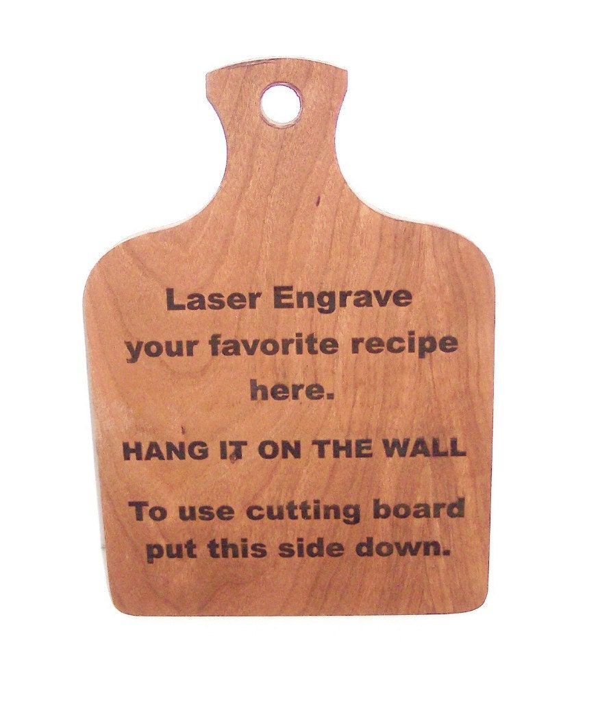 LASER "Your Favorite" Recipe on a Cherry Hardwood Cutting Board