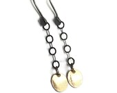 Modern 14k Gold Sterling Silver Earrings