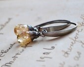 Imperial Topaz Earrings Sterling Silver Wire Wrapped Gemstone