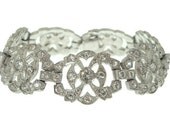 Art Deco Bracelet Vintage Rhinestone Link 1920s Art Deco Jewelry Wedding Bracelet