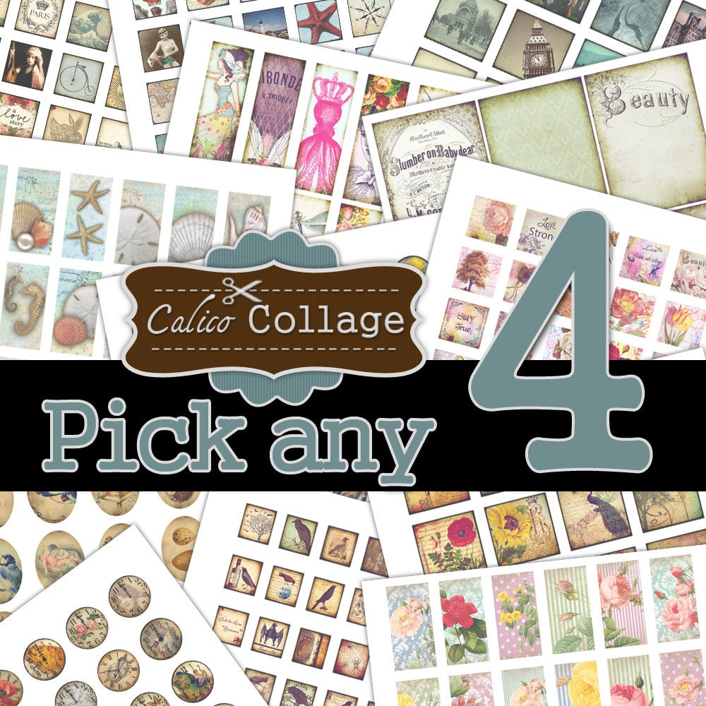 SALE Pick Any 4 Collage Sheets for 1 Low Price