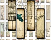NEW Eclectic Dreams Pairs - Instant Download Pritnable Digital Collage Sheet - .5x2 Inches Half Domino Matchstick Tile Size 318
