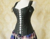 Freyja Black Corset, ready to ship-to fit natural 36-38 inch waist