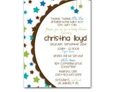 Twinkle Twinkle Little Star Baby Boy Shower Invitation