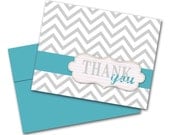 Chevron Thank You Cards - Colors Customizable