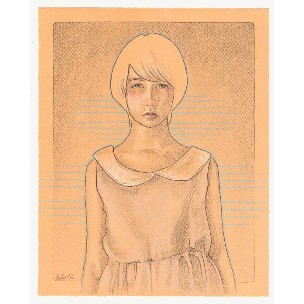 Original Drawing - Solemn Girl - Pencil Illustration - One of a Kind Art on Paper