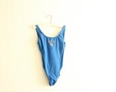 bright blue nautical body swim suit s/m