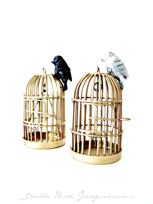Birdcage Figurine for Terrariums / Miniature Bird Cage / Terrarium Supplies