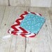 Fresh n Trendy Zipper Wallet   -  Sweet Aqua Red Chevron - FREE SHIPPING