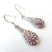 Rhinestone Encrusted Dangles in Silver - Crystal Teardrop Earrings