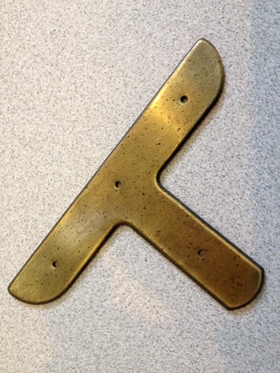 Vintage BRASS T BRACKET for Furniture Restoration by qsmuse