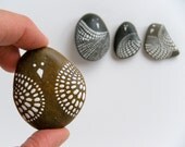 large brown bird - hand painted beach stone