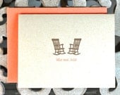 Bridal Shower Thank You Cards . Wedding Thank You Cards . Rocking Chairs  - Let's Grow Old Together