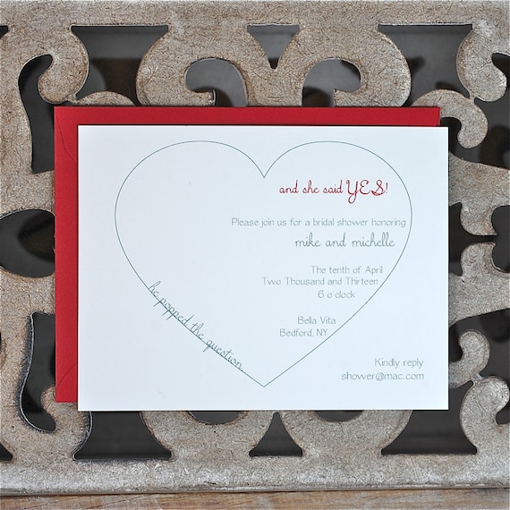 Engagement Party Invitations . Bridal Shower Invitations . Engagement Invites - He Popped The Question