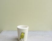 Ceramic bird bud vase, yellow bird flower vase gift for her, Mother's day gift  pottery by catherinereece