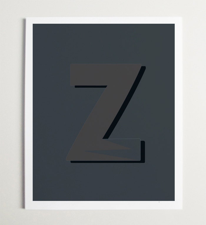 Wall Art, Nursery Wall Art, Alphabet Print, Alphabet Art, Nursery Print, Modernpop, Letter "Z" - 8" x 10"