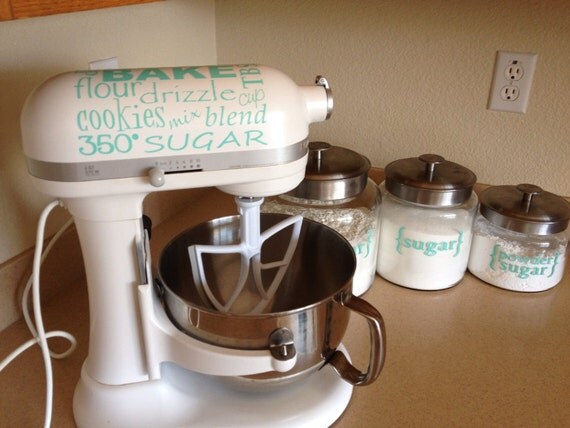 Kitchenaid decal vinyl sticker kitchen aid mixer by bushcreative