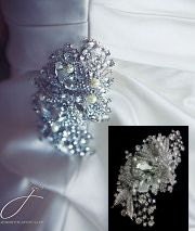 Bridal Dress Brooch, Rhinestone Crystal Broach, Art Nouveau Weddings, Pearl Jewelry, ABBEY