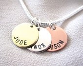 Personalized Necklace in mixed metals - Three Name Necklace