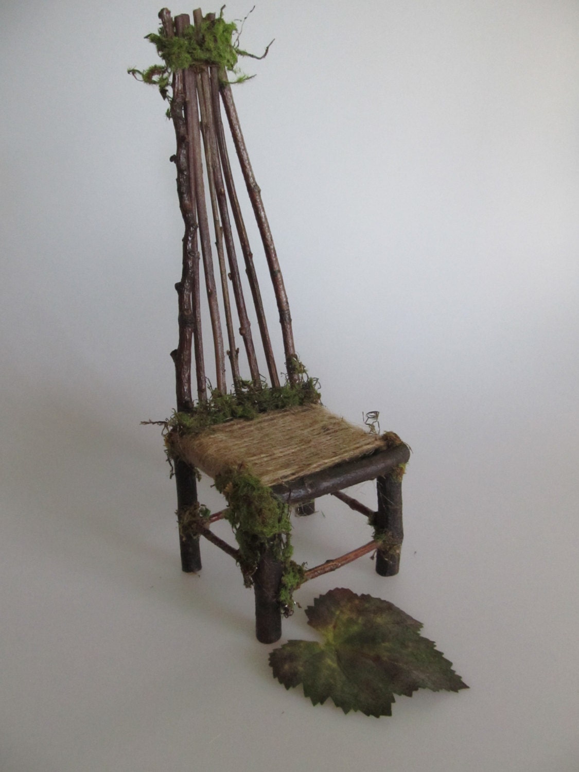 The Nordic Troll Fairy Furniture, ooak handmade chair for fantasy dolls, made in America