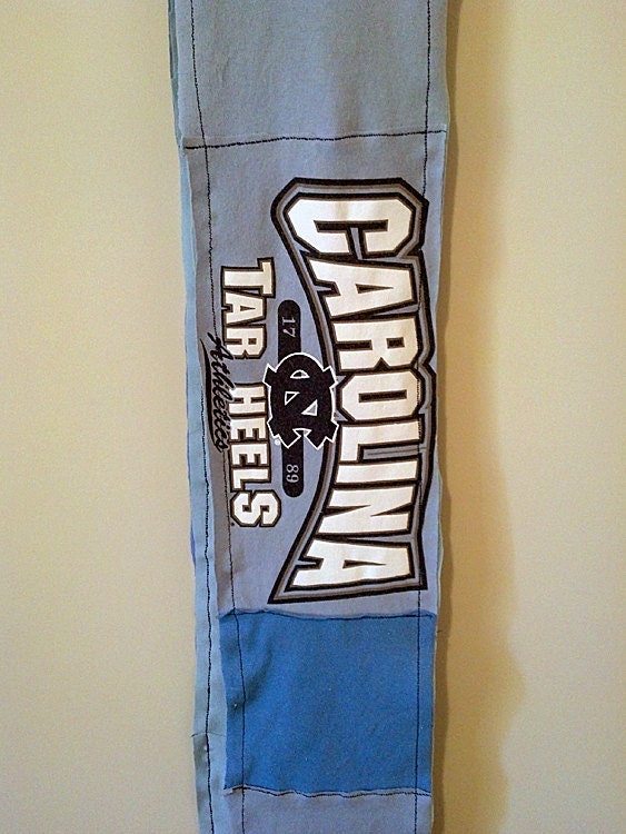 Upcycled UNC Carolina Tarheels jersey knit scarf