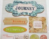 Travelers Journey Stickers by Soft Spoken, Good for Vacation Travel Themed Projects MSRP 4.99