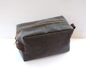 Charcoal Gray Waxed Canvas Dopp Kit by Overlap