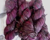 SALE 4 skeins 400 grams Recycled Sari Silk Ribbon Yarn shades of   dark chocolate brown