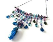 Apatite Necklace - Oxidized Sterling Silver - Fine Jewelry - Tribal Necklace - Tagt Team