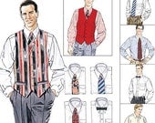 McCall's Pattern 2447 Men's Lined Vest, Shirt, Tie In Two Lengths and Bow Tie