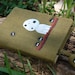 Notebook with Princess Mononoke "Kodama" Hand Painted on green cotton Cover