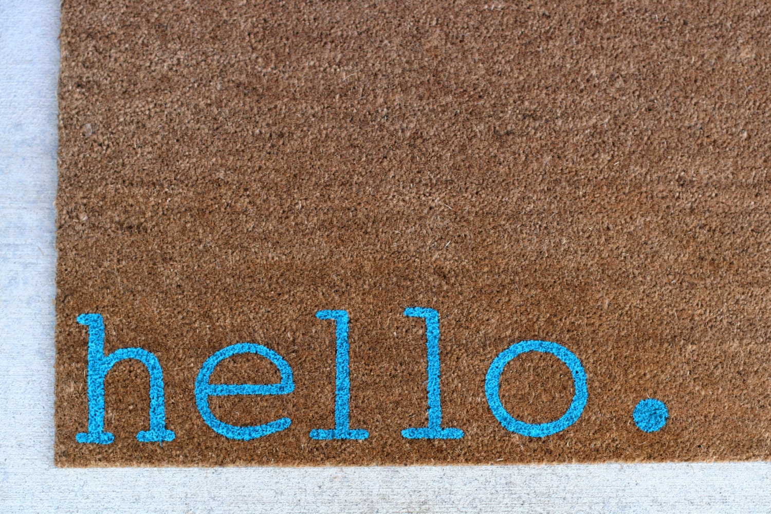Witty Hand Painted Coir Welcome Mat - hello. - Choose Your Color