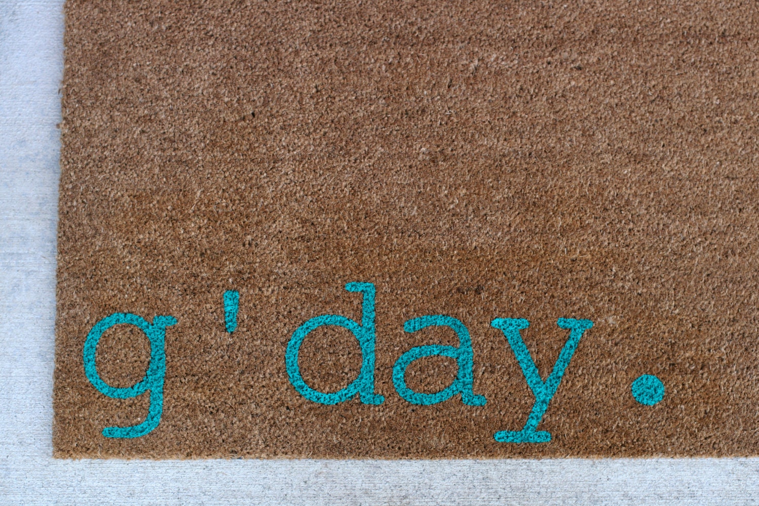 Witty Hand Painted Coir Welcome Mat - g'day. - Choose Your Color