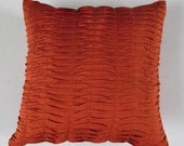 burnt orange pillow 16 pillow pleated- cover only IN STOCK