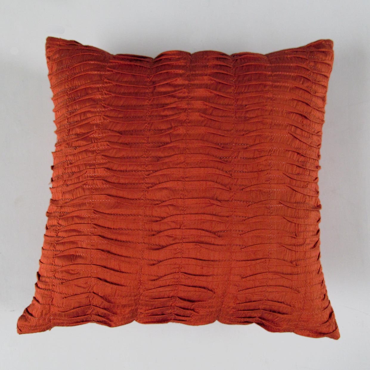 burnt orange pillow 16 pillow pleated- cover only IN STOCK