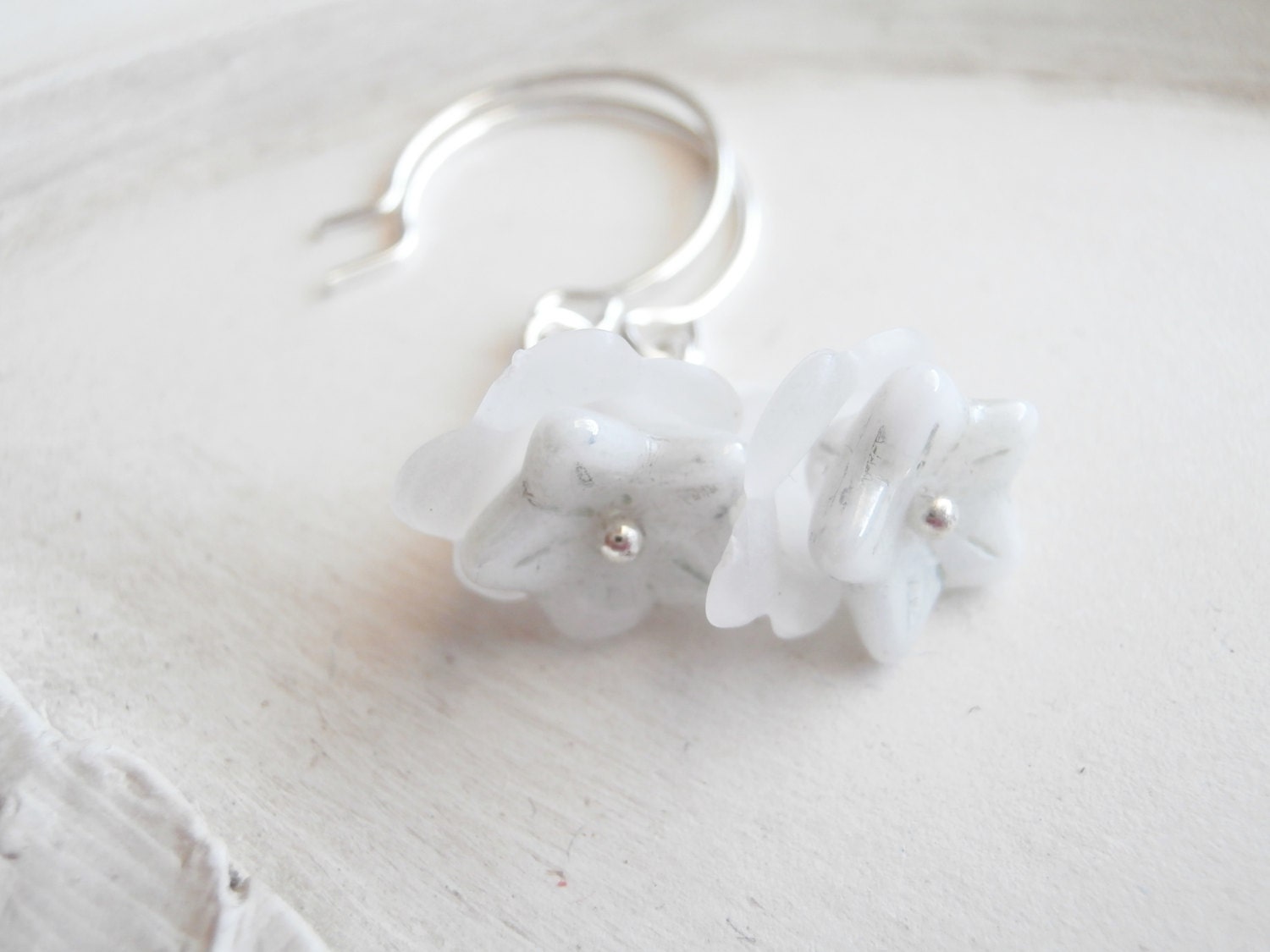 White Flower Earrings - Lily of the Valley Earrings